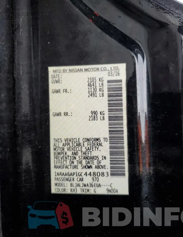1N4AA6AP1GC448083 Photo# 12