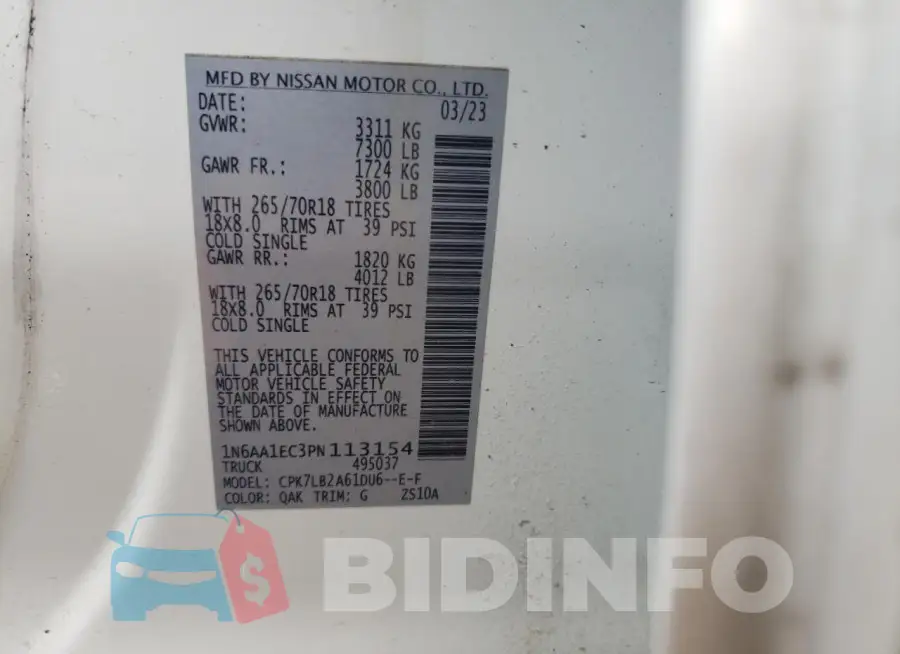 1N6AA1EC3PN113154 Photo# 12
