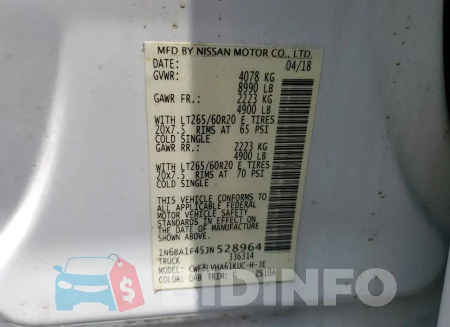 1N6BA1F45JN528964 Photo# 12