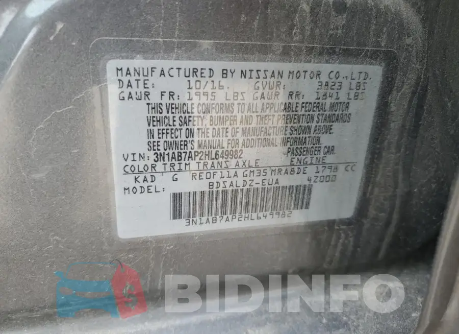 3N1AB7AP2HL649982 Photo# 12