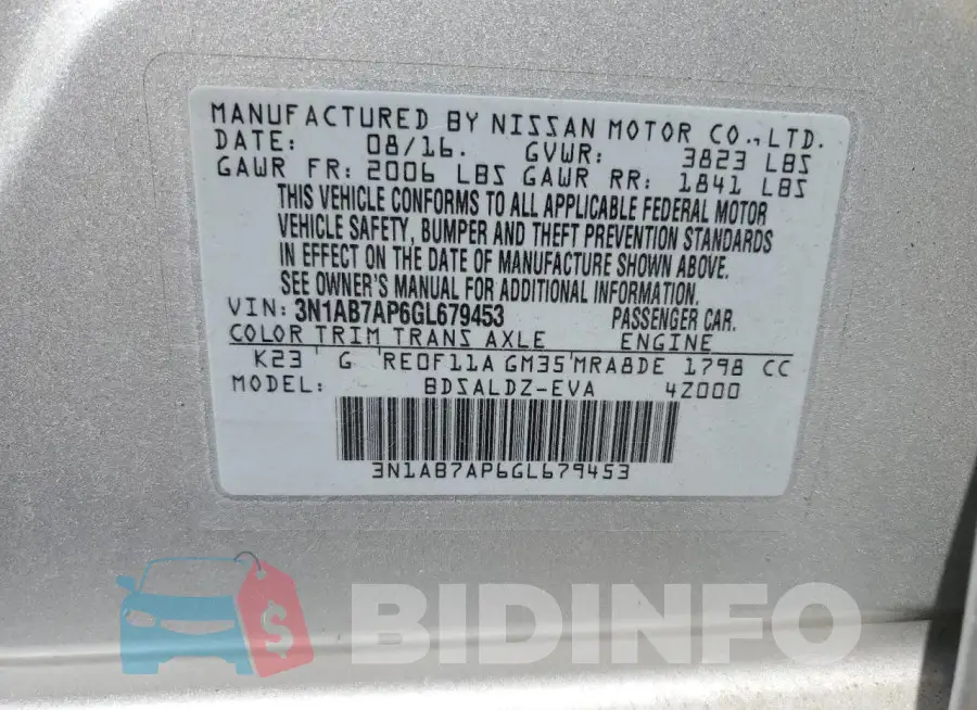 3N1AB7AP6GL679453 Photo# 12