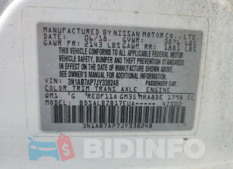 3N1AB7AP7JY338248 Photo# 12