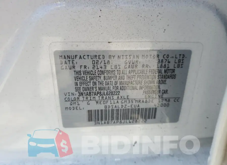 3N1AB7AP8JL628222 Photo# 12