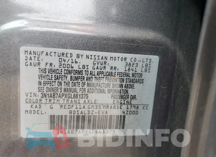 3N1AB7APXGL661375 Photo# 12