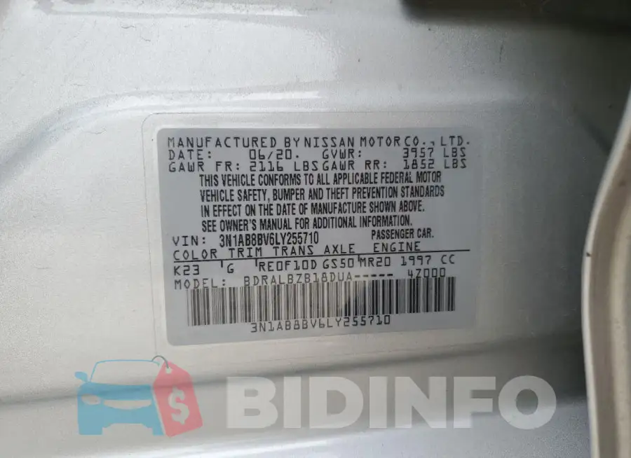 3N1AB8BV6LY255710 Photo# 12