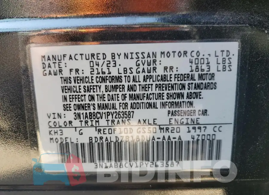 3N1AB8CV1PY263587 Photo# 13