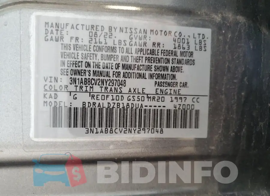 3N1AB8CV2NY297048 Photo# 14