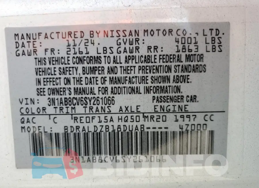 3N1AB8CV6SY261066 Photo# 12