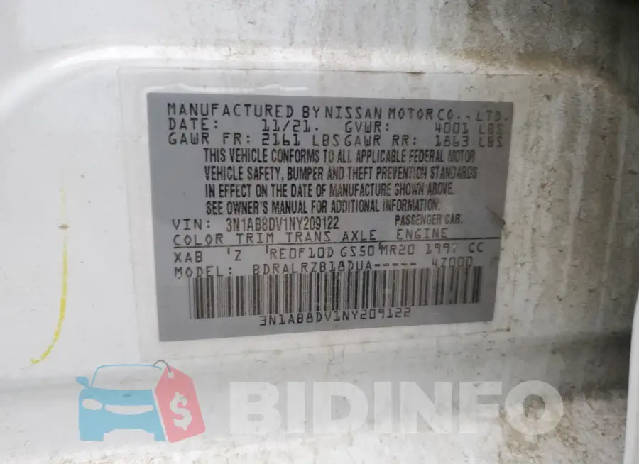 3N1AB8DV1NY209122 Photo# 12