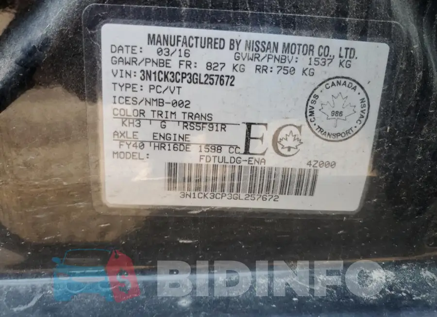 3N1CK3CP3GL257672 Photo# 12