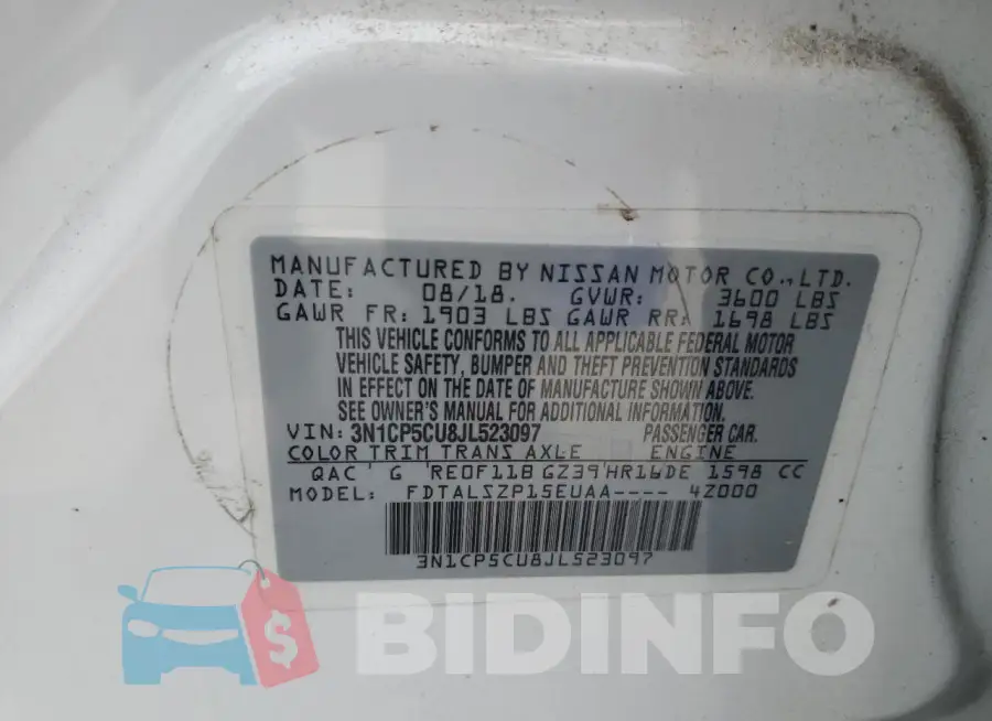 3N1CP5CU8JL523097 Photo# 13