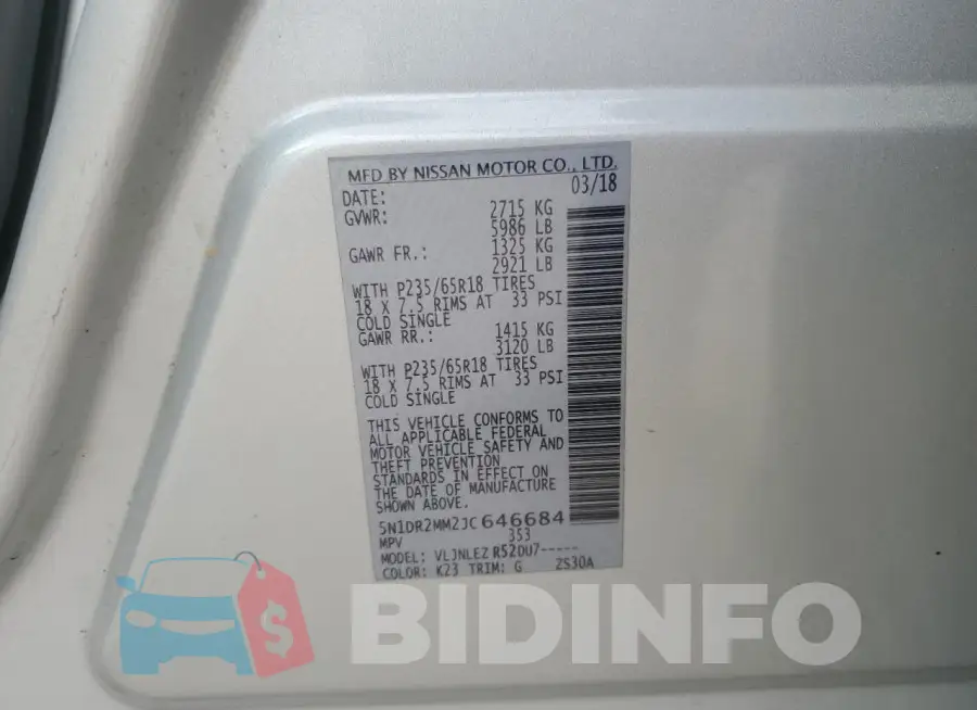 5N1DR2MM2JC646684 Photo# 13