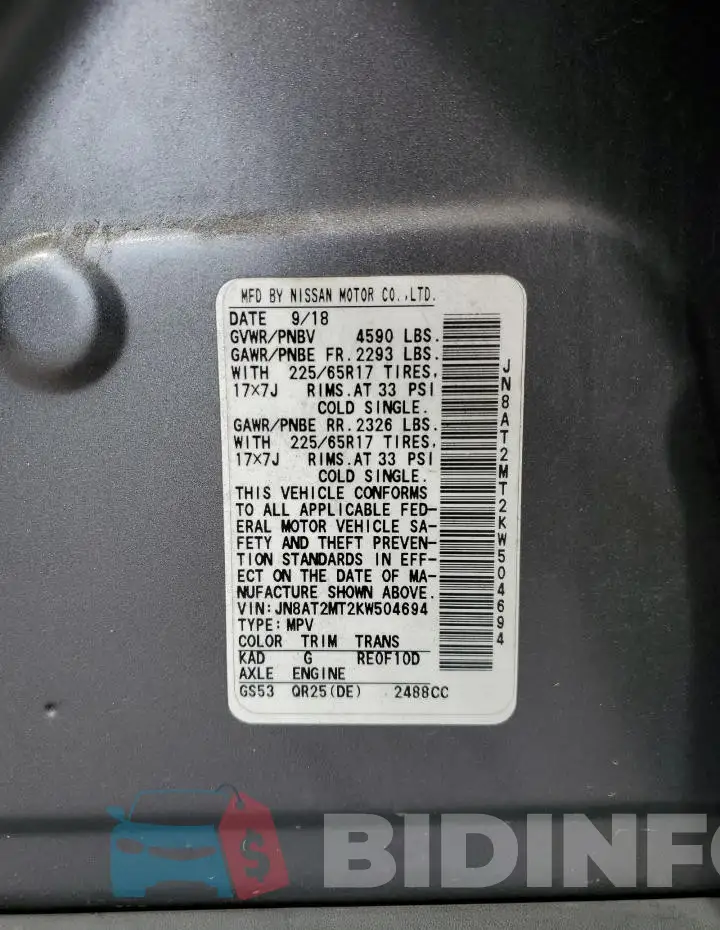 JN8AT2MT2KW504694 Photo# 14