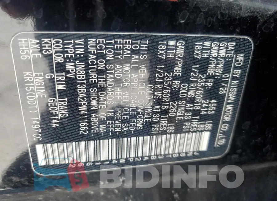 JN8BT3BA2PW411662 Photo# 13