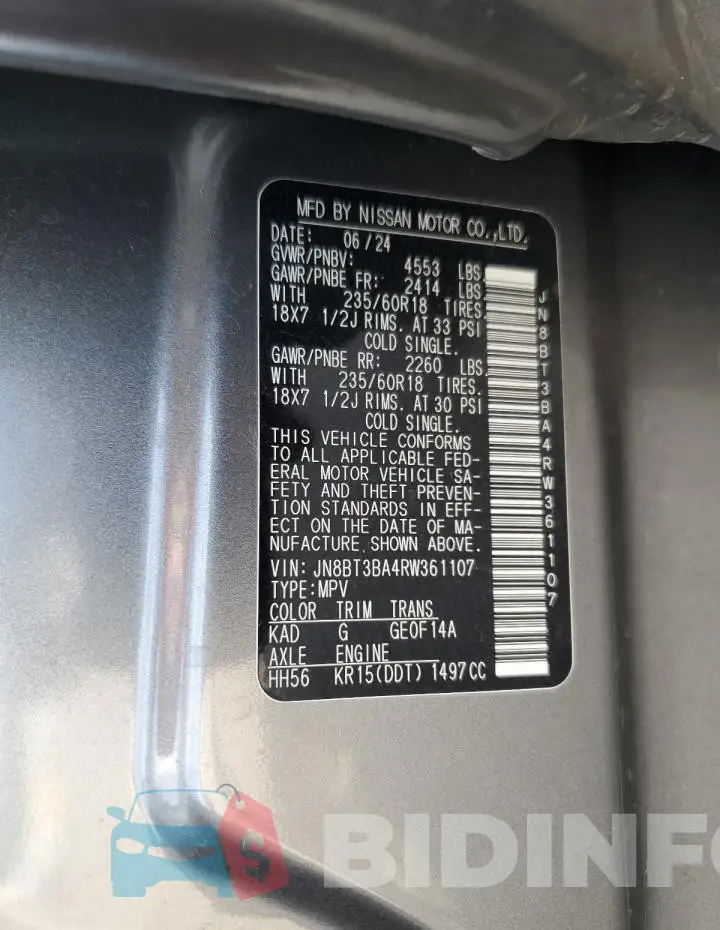 JN8BT3BA4RW361107 Photo# 13