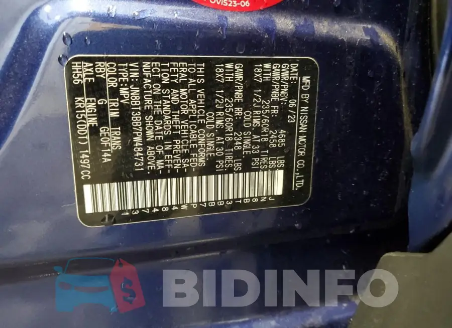 JN8BT3BB7PW484731 Photo# 13
