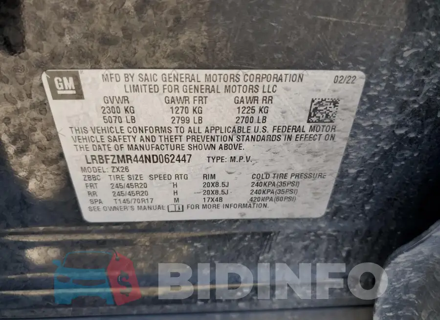 LRBFZMR44ND062447 Photo# 13