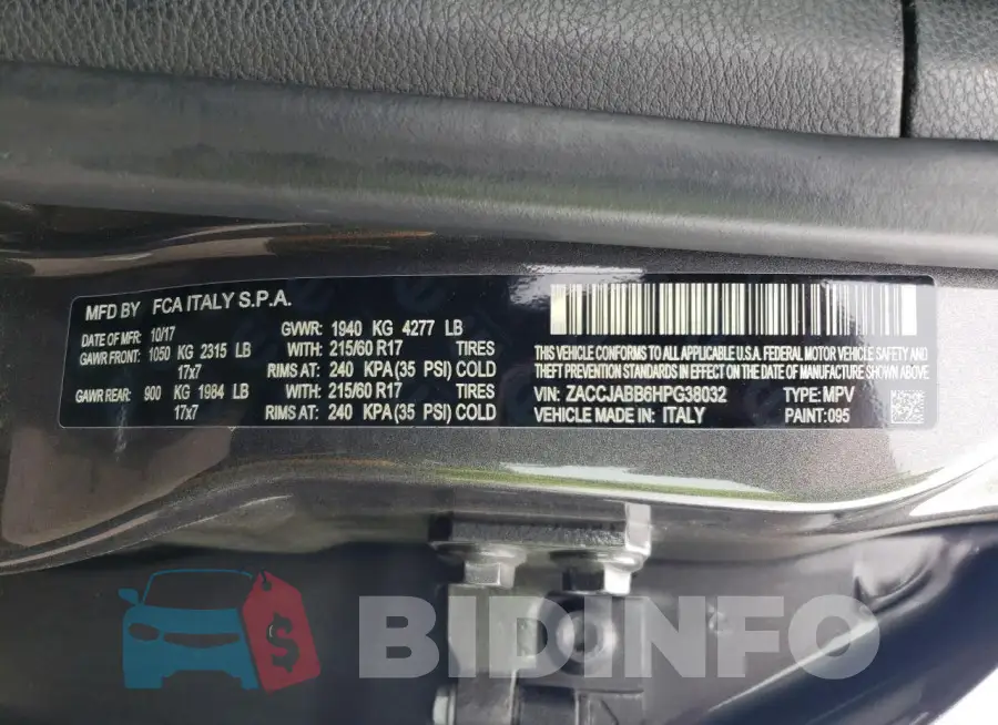 ZACCJABB6HPG38032 Photo# 12
