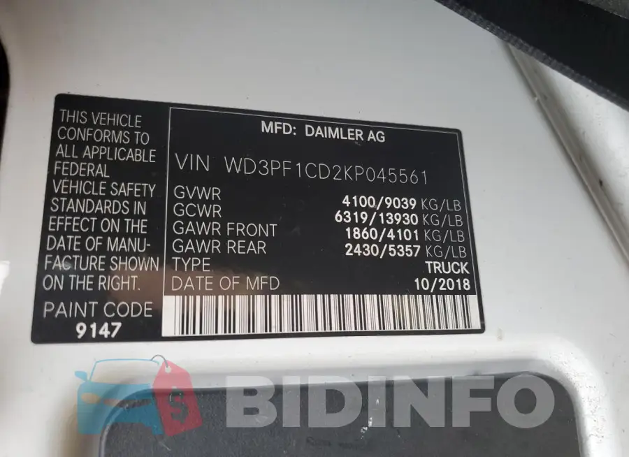 WD3PF1CD2KP045561 Photo# 13