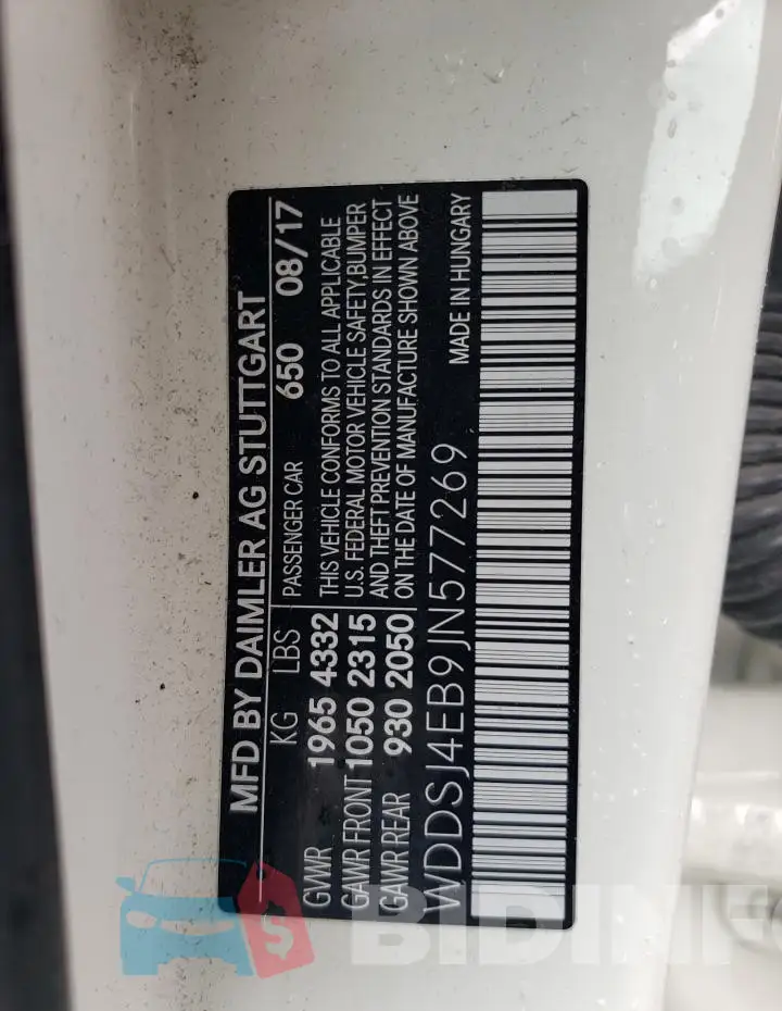 WDDSJ4EB9JN577269 Photo# 12