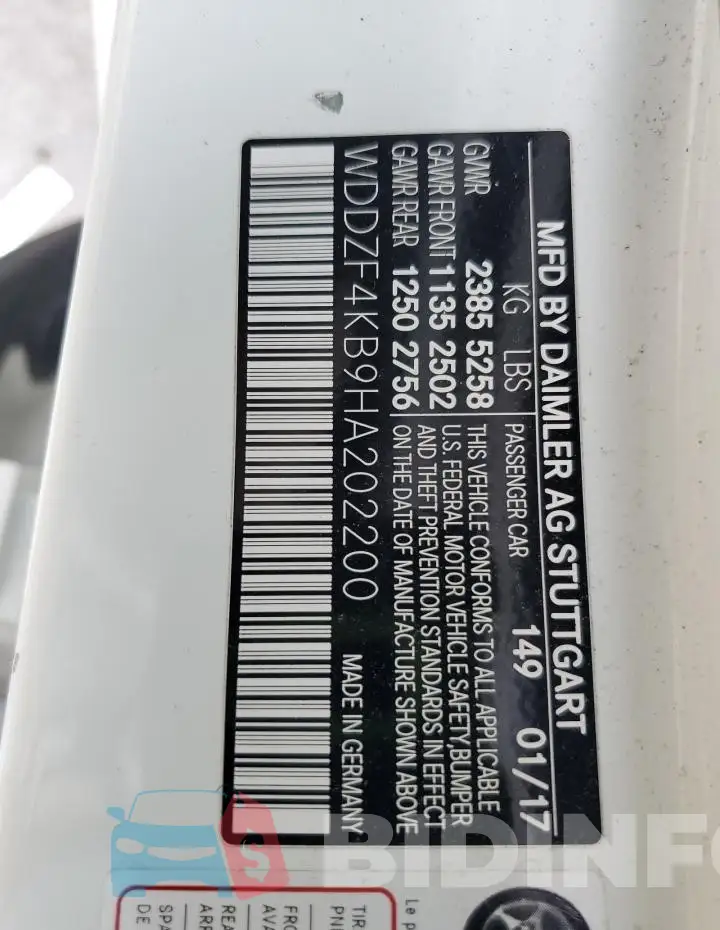 WDDZF4KB9HA202200 Photo# 12