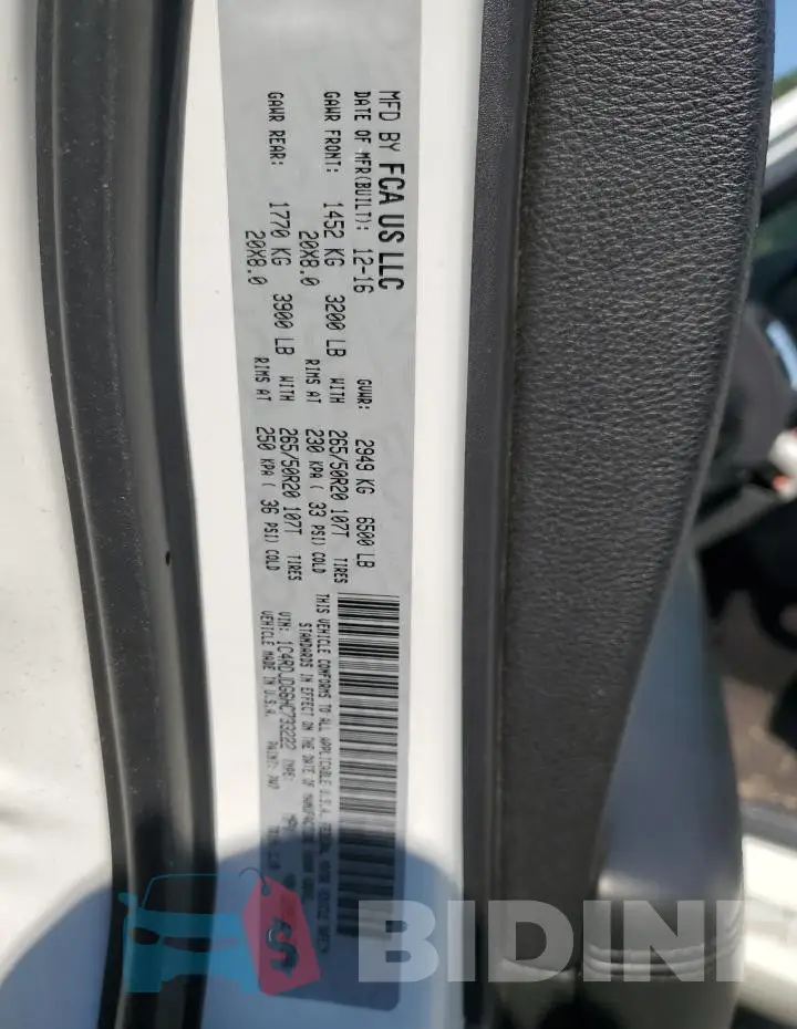 1C4RDJDG6HC733222 Photo# 13