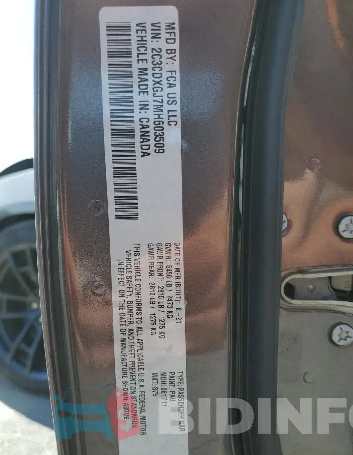 2C3CDXGJ7MH603509 Photo# 12