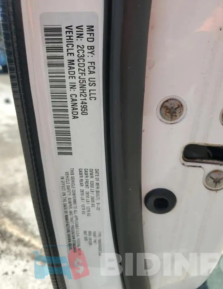 2C3CDZFJ5NH214950 Photo# 12