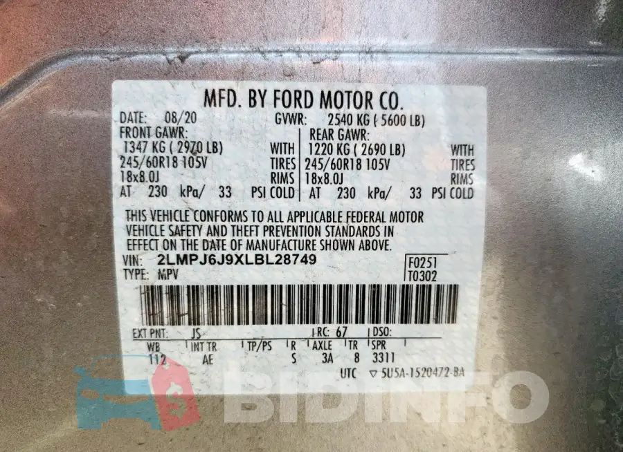 2LMPJ6J9XLBL28749 Photo# 13