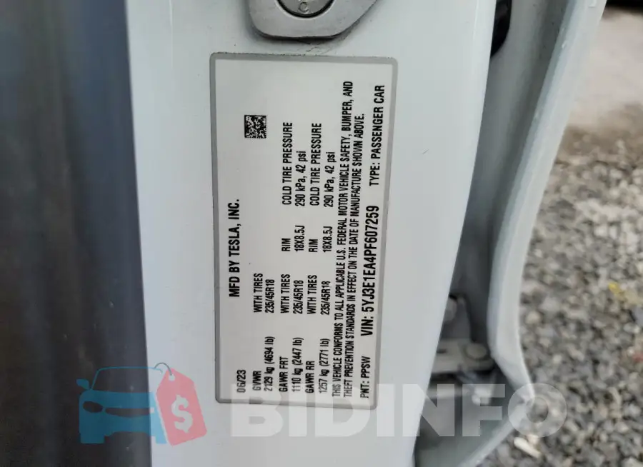 5YJ3E1EA4PF607259 Photo# 13