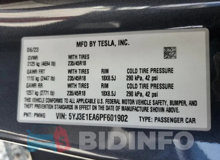 5YJ3E1EA6PF601902 Photo# 13