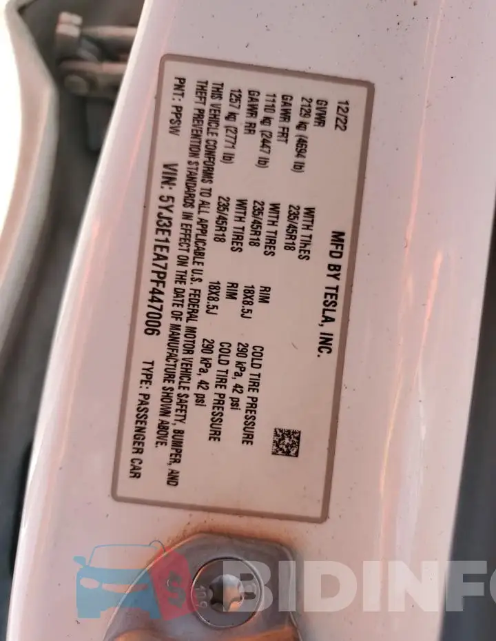 5YJ3E1EA7PF447006 Photo# 12