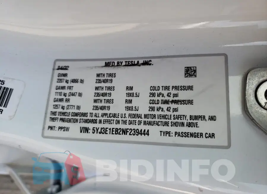5YJ3E1EB2NF239444 Photo# 12