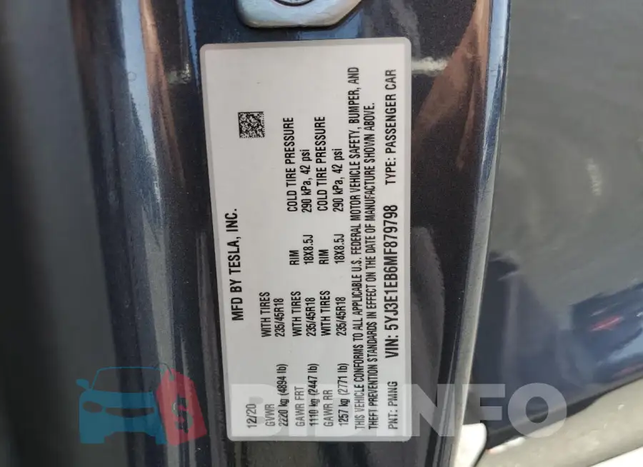 5YJ3E1EB6MF879798 Photo# 12
