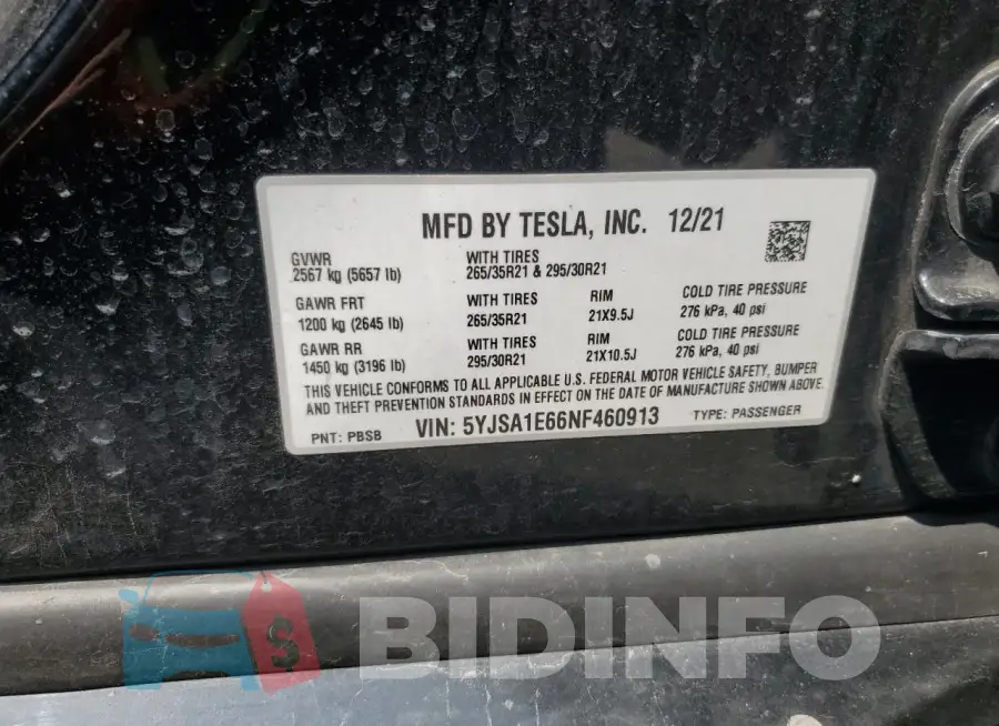 5YJSA1E66NF460913 Photo# 12