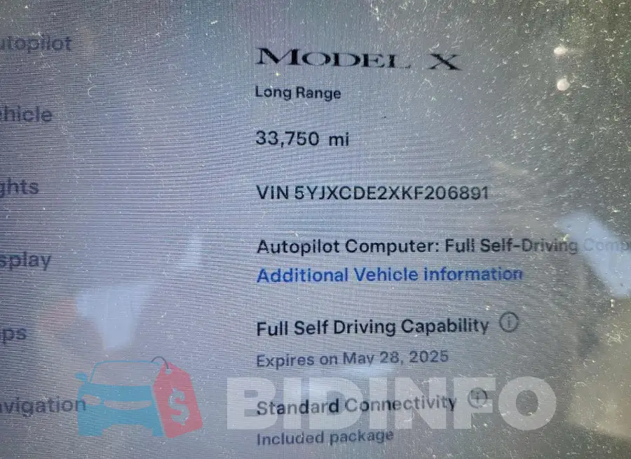5YJXCDE2XKF206891 Photo# 9