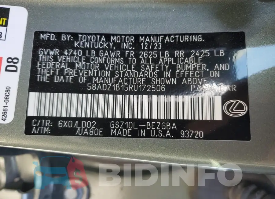 58ADZ1B15RU172506 Photo# 12