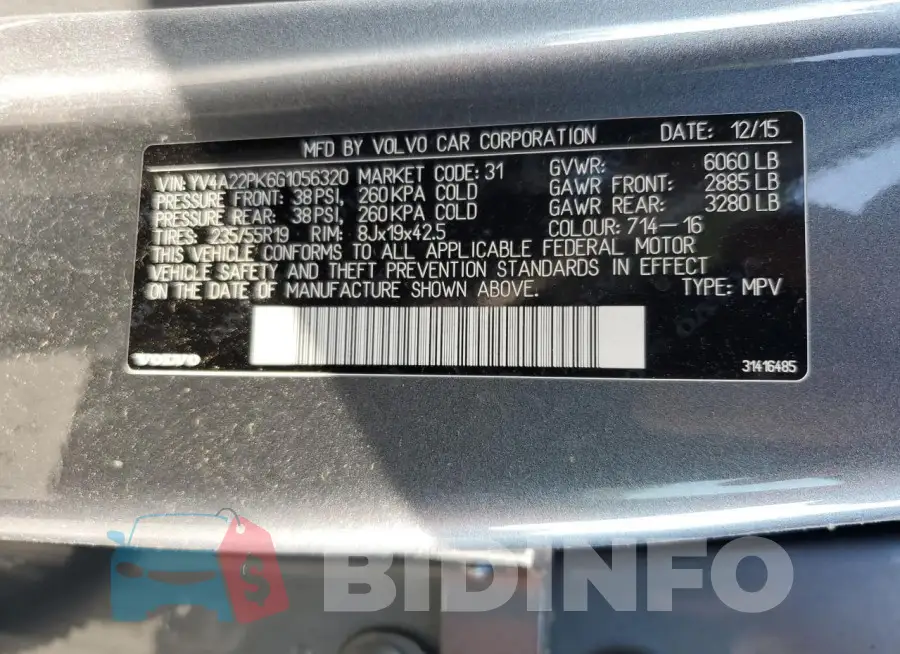 YV4A22PK6G1056320 Photo# 13