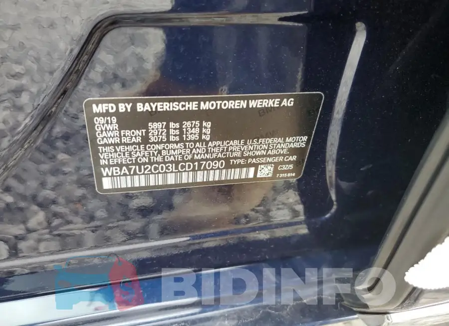 WBA7U2C03LCD17090 Photo# 13