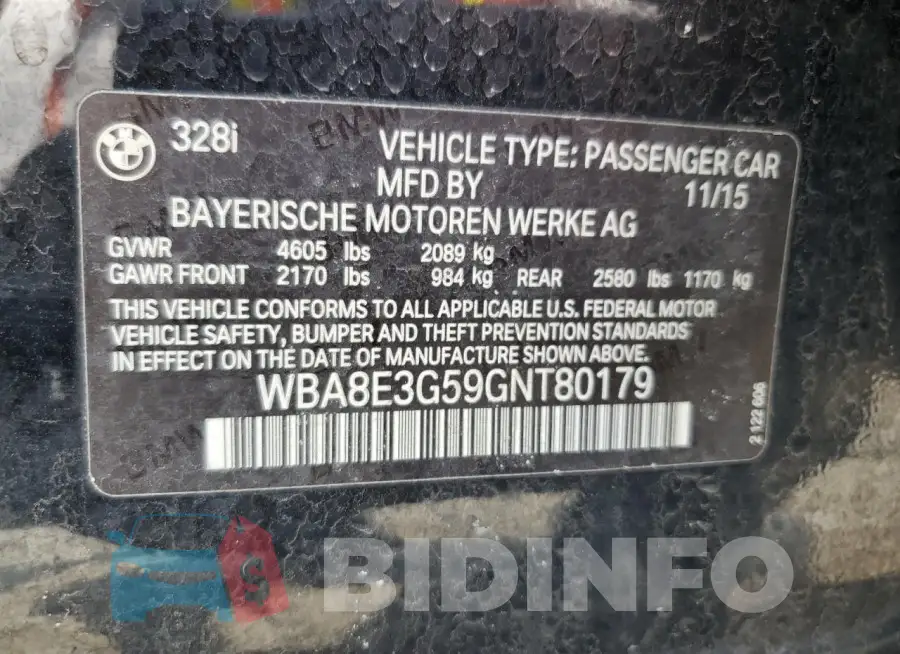 WBA8E3G59GNT80179 Photo# 12
