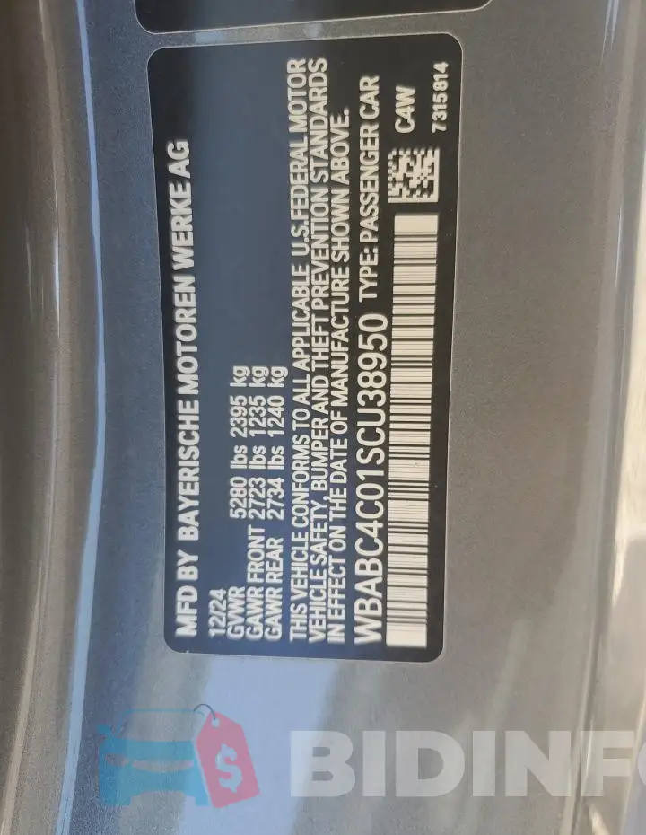 WBABC4C01SCU38950 Photo# 12