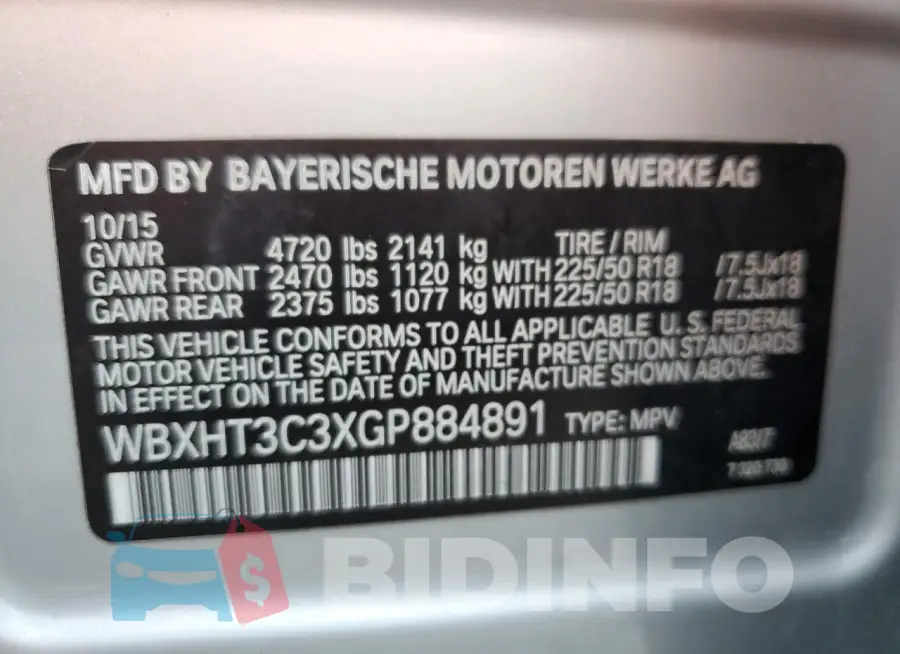 WBXHT3C3XGP884891 Photo# 13