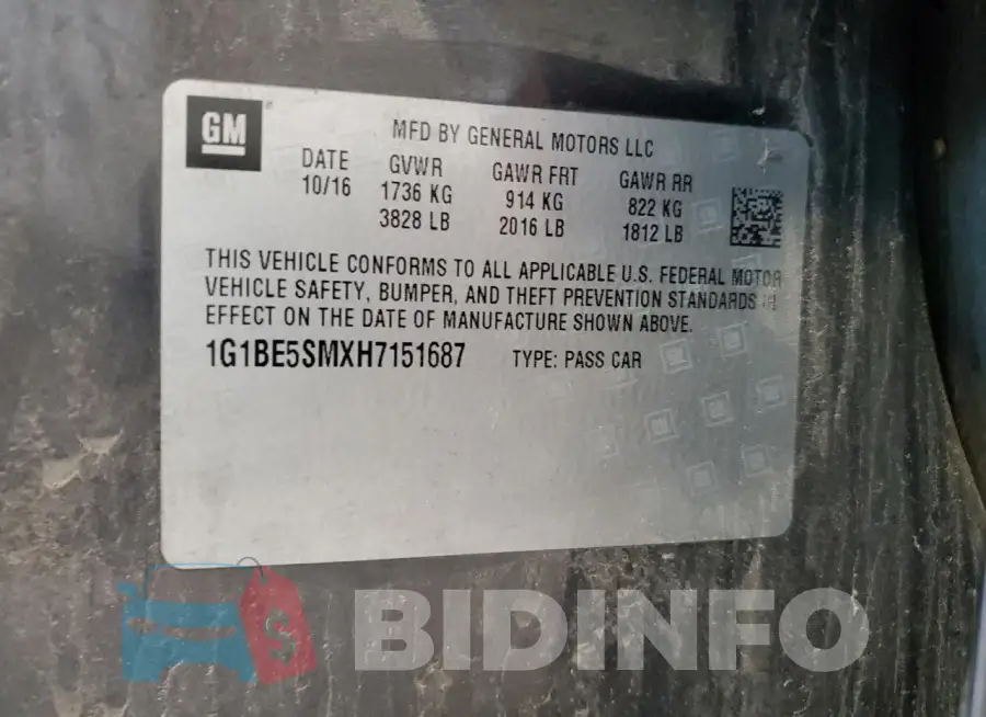 1G1BE5SMXH7151687 Photo# 12