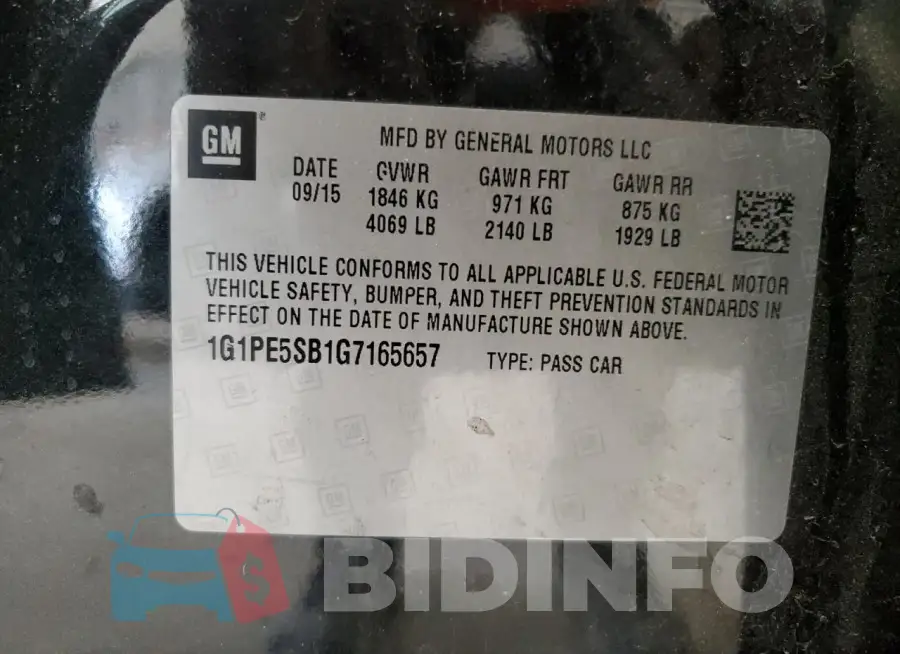 1G1PE5SB1G7165657 Photo# 12