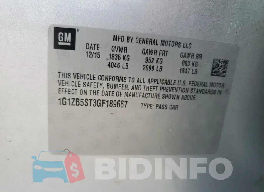1G1ZB5ST3GF189667 Photo# 12