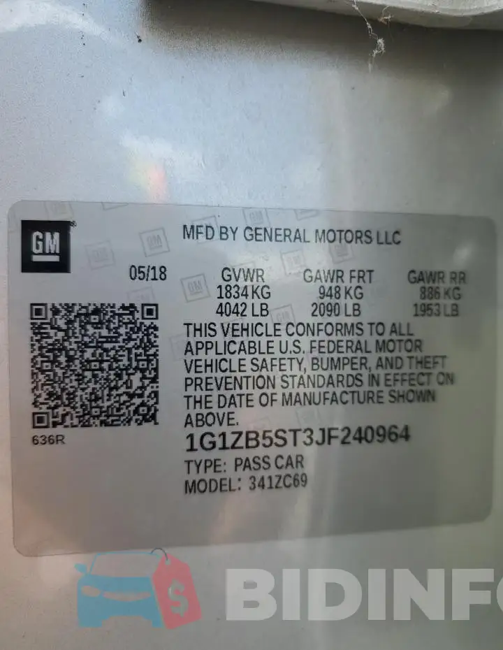 1G1ZB5ST3JF240964 Photo# 13