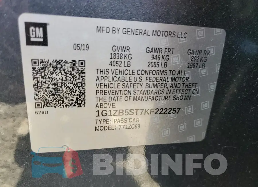 1G1ZB5ST7KF222257 Photo# 13