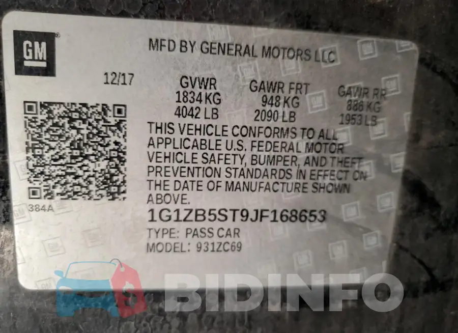 1G1ZB5ST9JF168653 Photo# 12