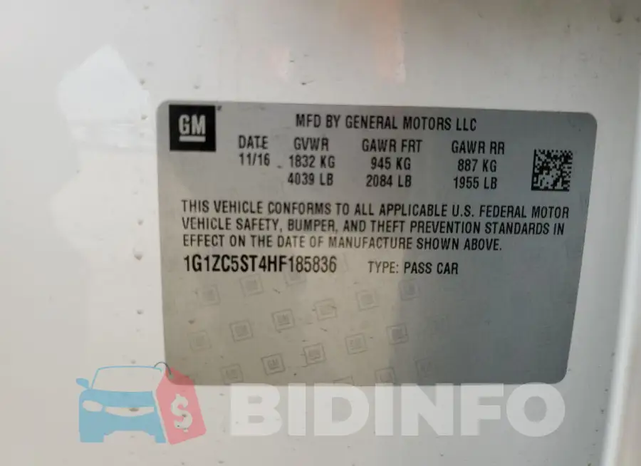 1G1ZC5ST4HF185836 Photo# 12