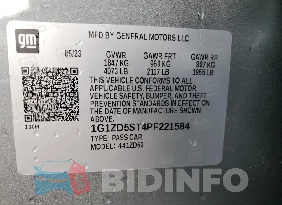 1G1ZD5ST4PF221584 Photo# 13